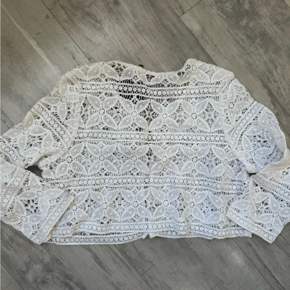NWT Catimini girls White Lace Knitwear - Picture 5 of 5